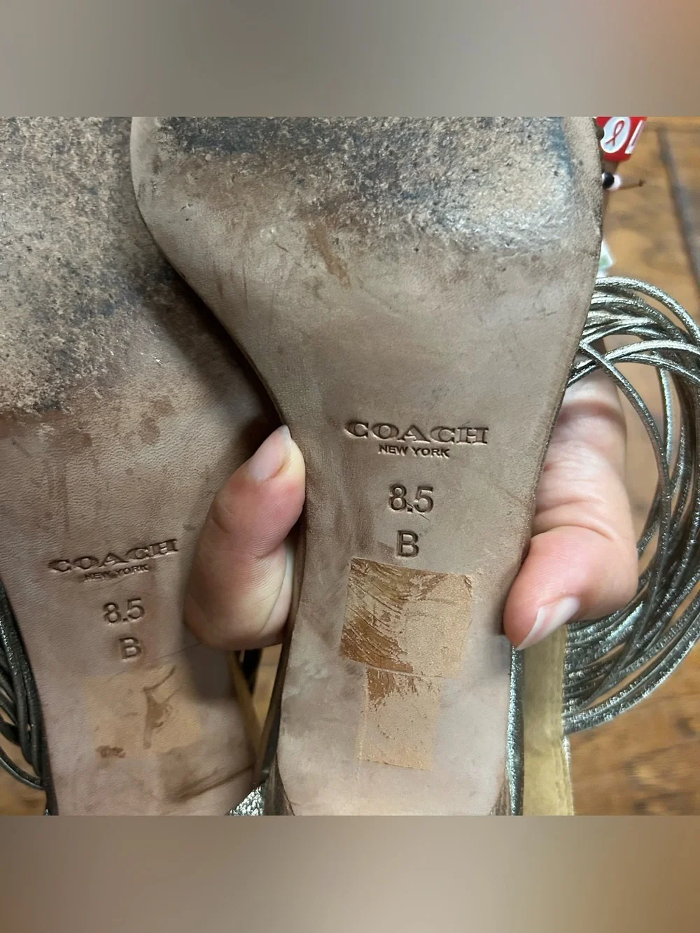 Coach Manya light gold Kitten Heel Sandals